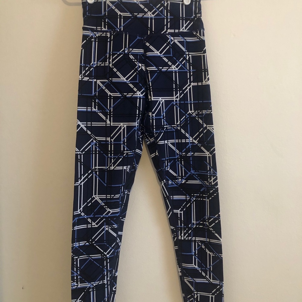 Blue and white leggings